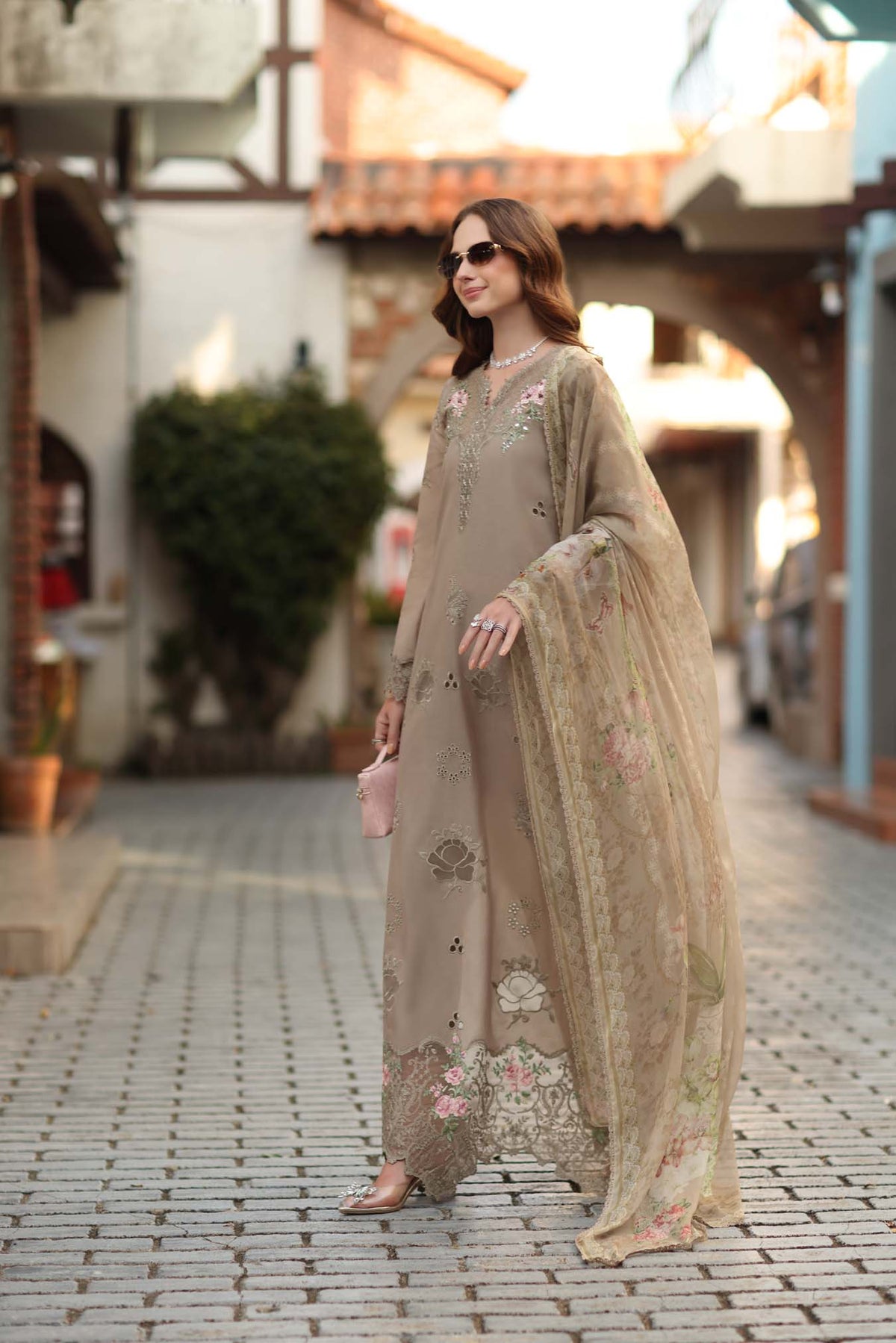 D3 - B - Soft Mocha | Saadia Asad | Noor Luxe Chikankari Collection 2026