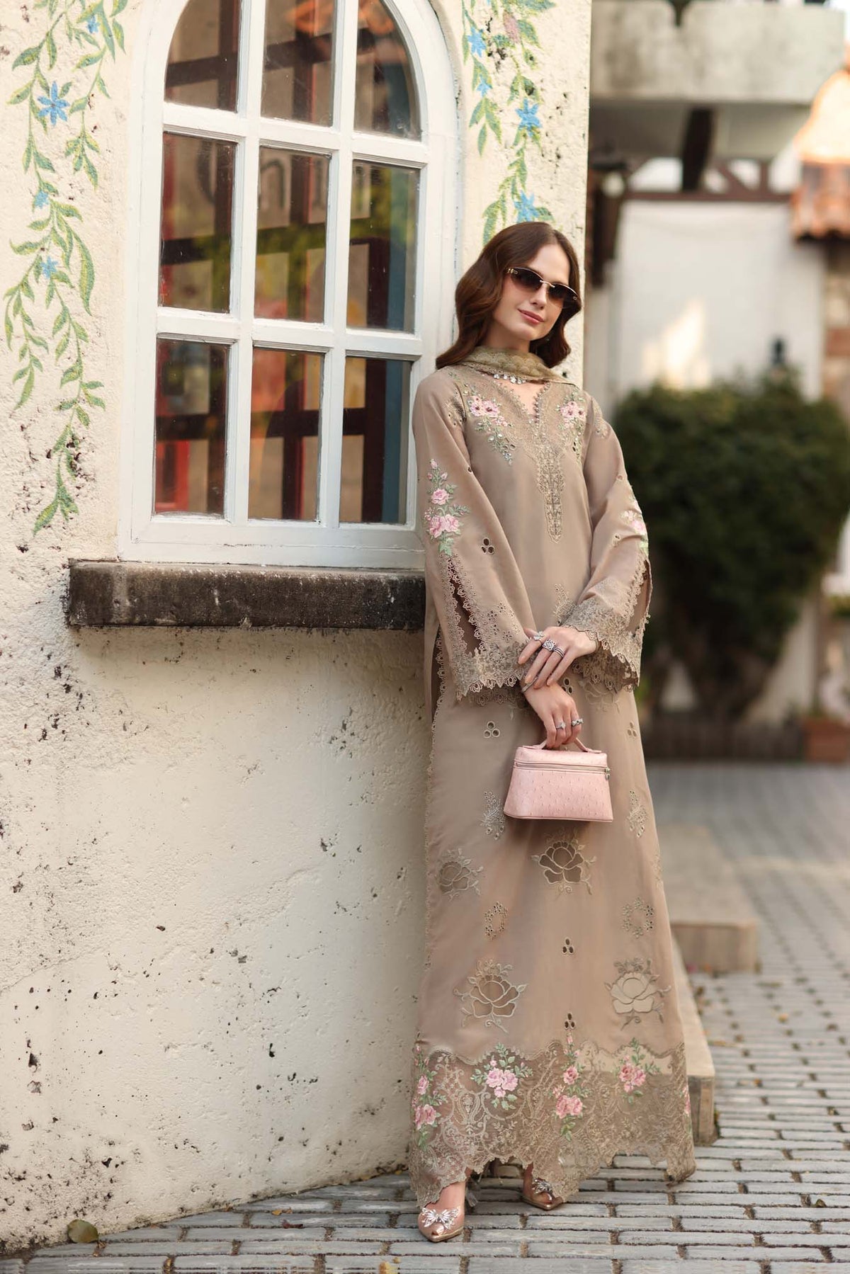 D3 - B - Soft Mocha | Saadia Asad | Noor Luxe Chikankari Collection 2026