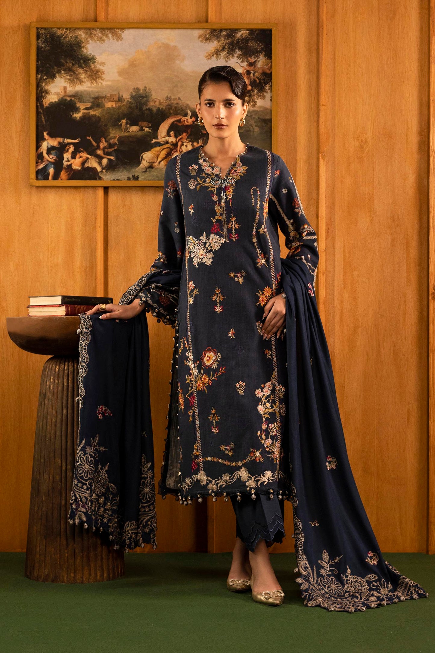 M253-02B-3CP | Sana Safinaz Muzlin Winter Collection 2025