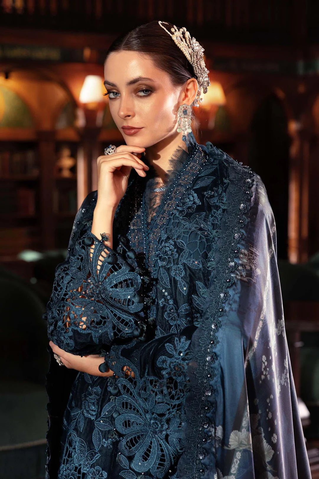 WL-1310-Teal | Maria B Winter Luxe Collection 2025