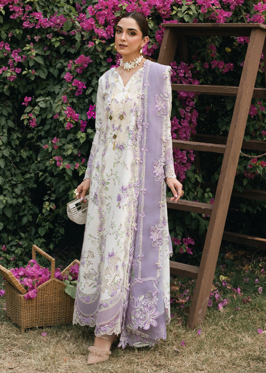 LAVENDER FALL - D5B | Crimson | Tasawar Luxe Lawn 2025