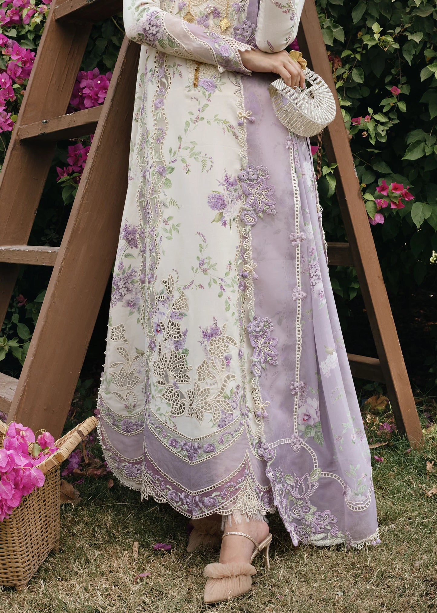 LAVENDER FALL - D5B | Crimson | Tasawar Luxe Lawn 2025