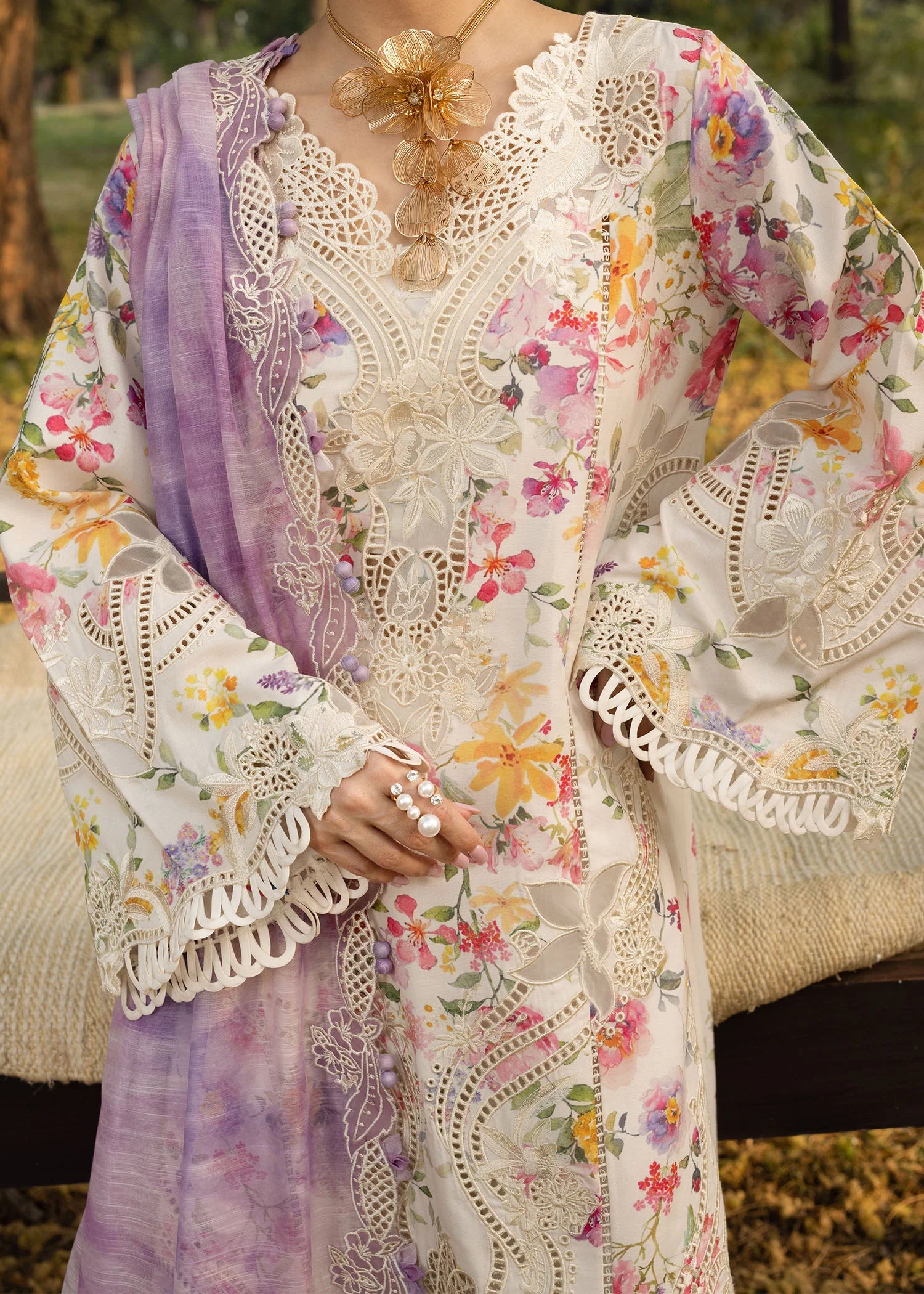 PETALS AND PROMISES - D2B | Crimson | Tasawar Luxe Lawn 2025