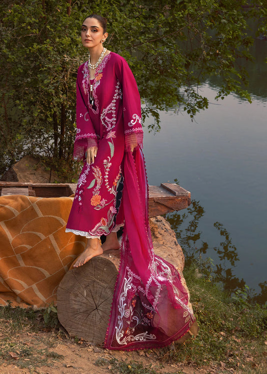 MIRROR GARDEN - D3A | Crimson | Tasawar Luxe Lawn 2025