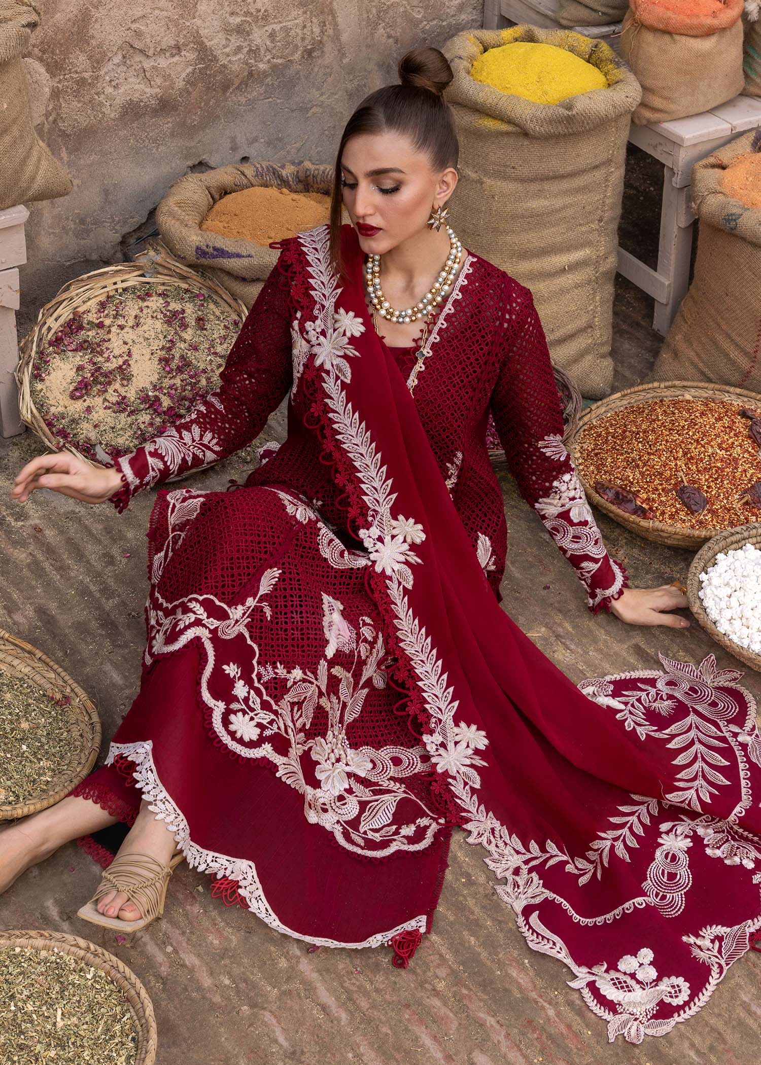 ONE TRUE LOVE - D6A | Crimson | Tasawar Luxe Lawn 2025