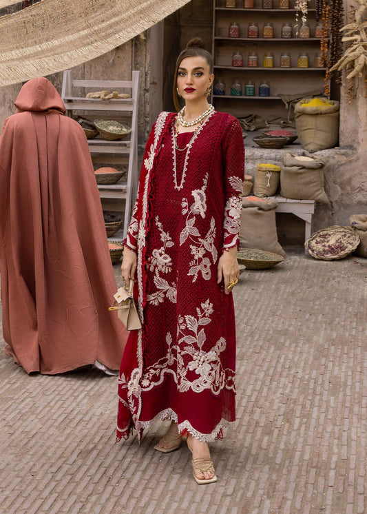 ONE TRUE LOVE - D6A | Crimson | Tasawar Luxe Lawn 2025