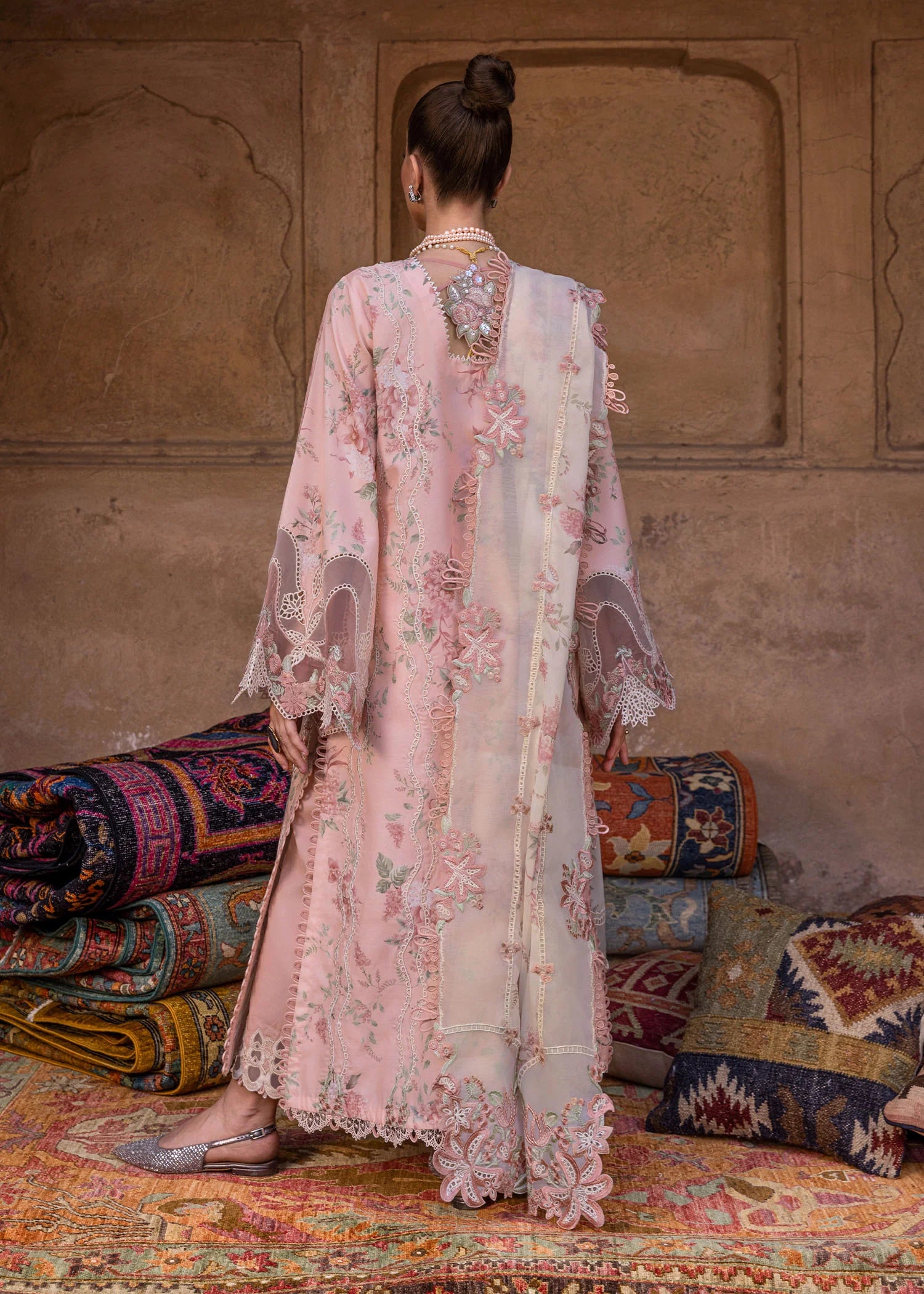 LAVENDER FALL - D5A | Crimson | Tasawar Luxe Lawn 2025