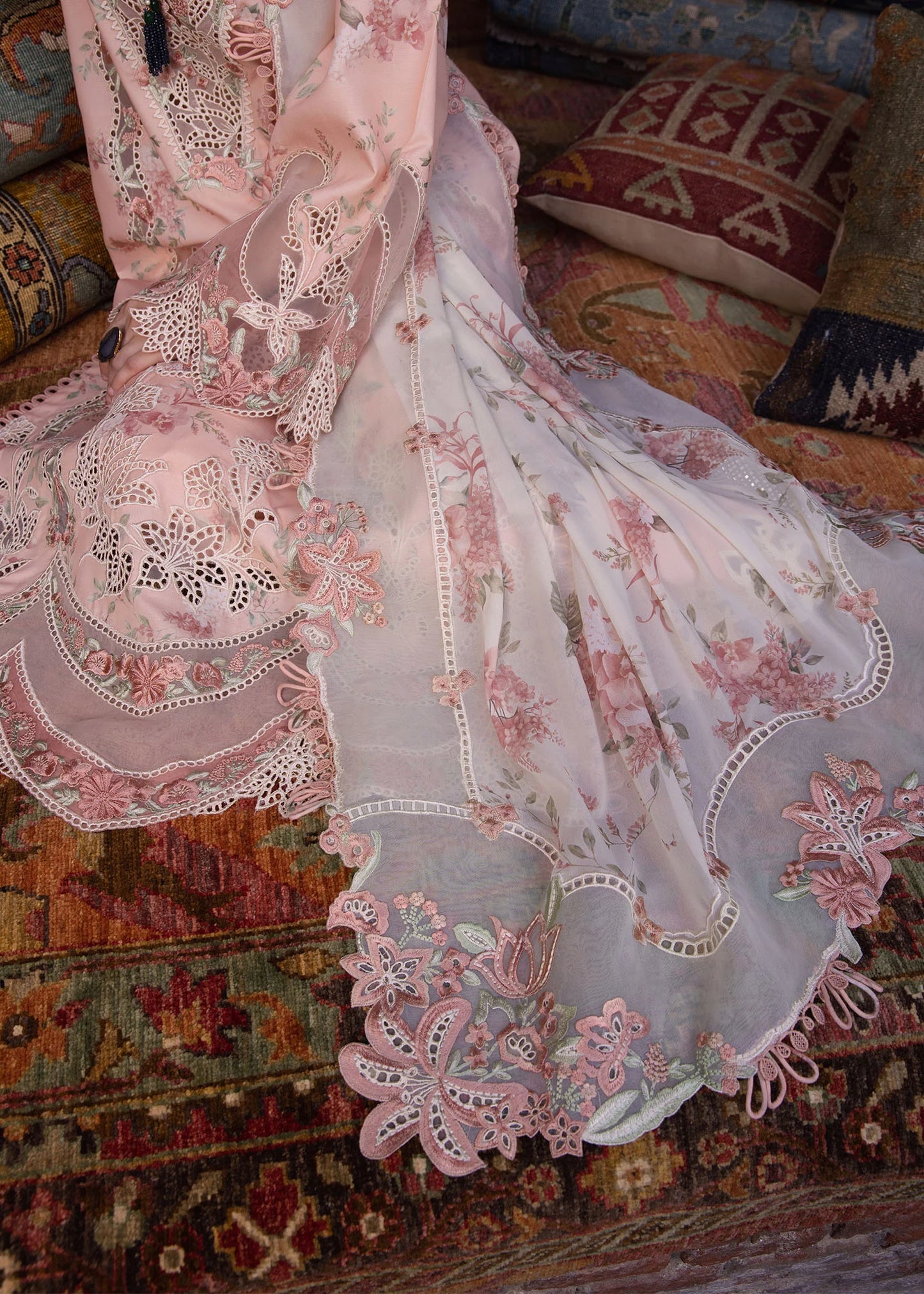 LAVENDER FALL - D5A | Crimson | Tasawar Luxe Lawn 2025