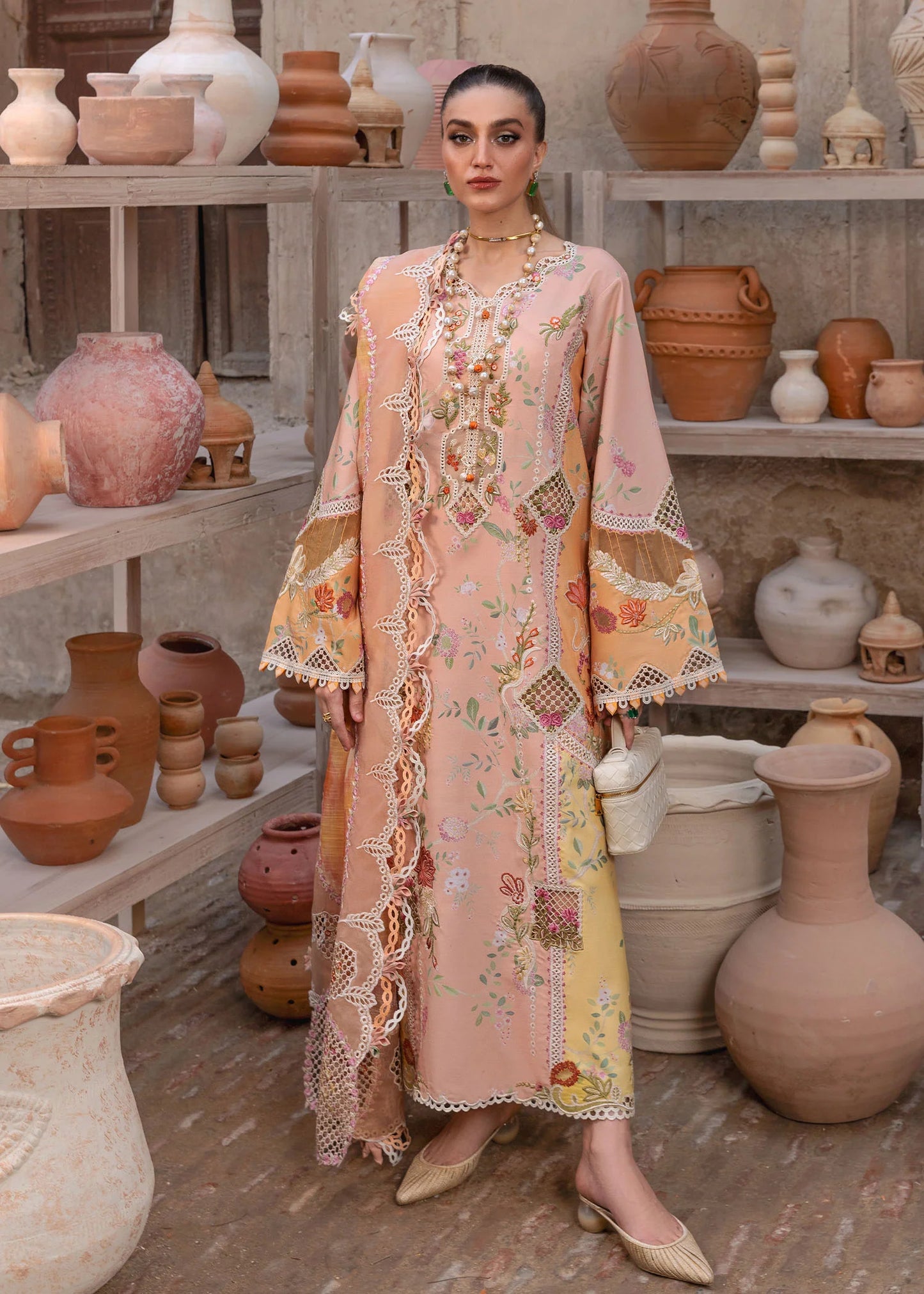 BONJOUR AND BLOOM - D4B | Crimson | Tasawar Luxe Lawn 2025