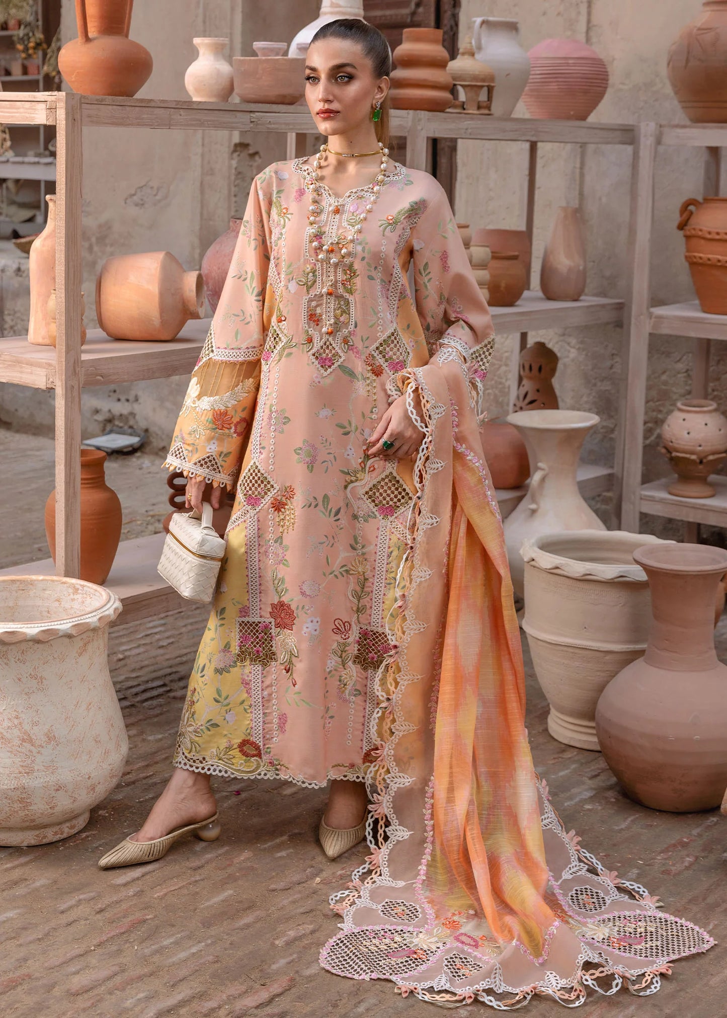 BONJOUR AND BLOOM - D4B | Crimson | Tasawar Luxe Lawn 2025