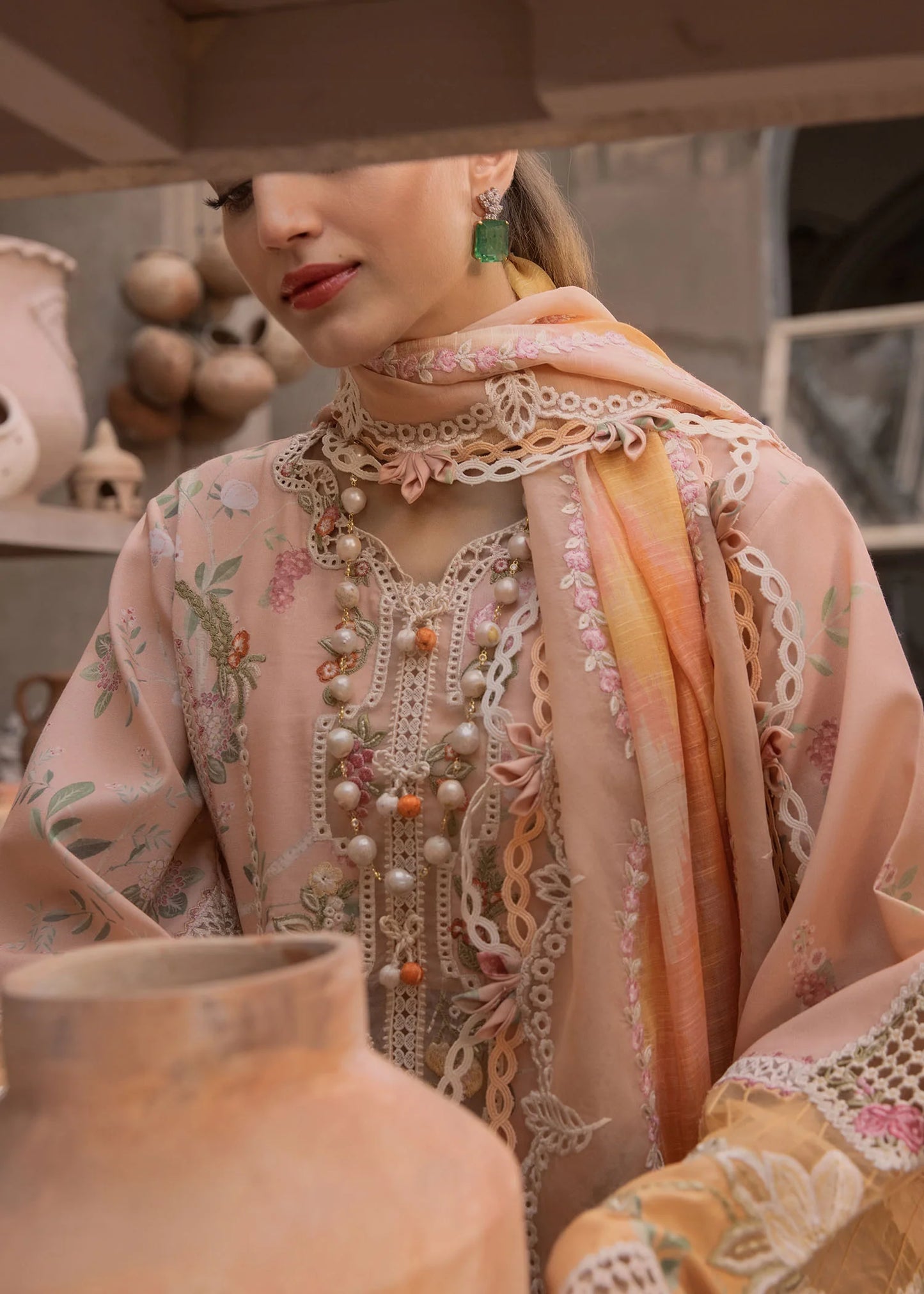 BONJOUR AND BLOOM - D4B | Crimson | Tasawar Luxe Lawn 2025