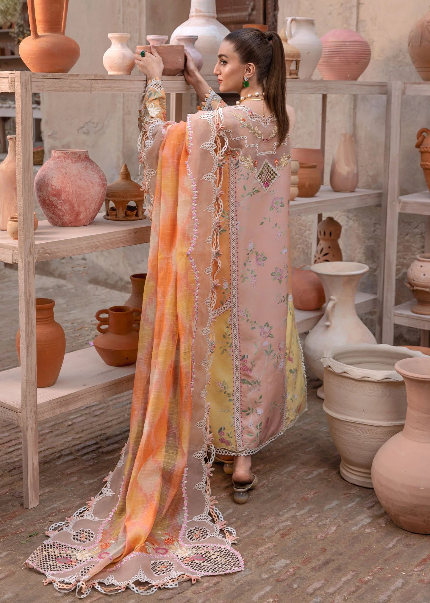 BONJOUR AND BLOOM - D4B | Crimson | Tasawar Luxe Lawn 2025