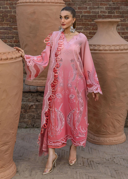 ALL THINGS OMBRE - D1B | Crimson | Tasawar Luxe Lawn 2025