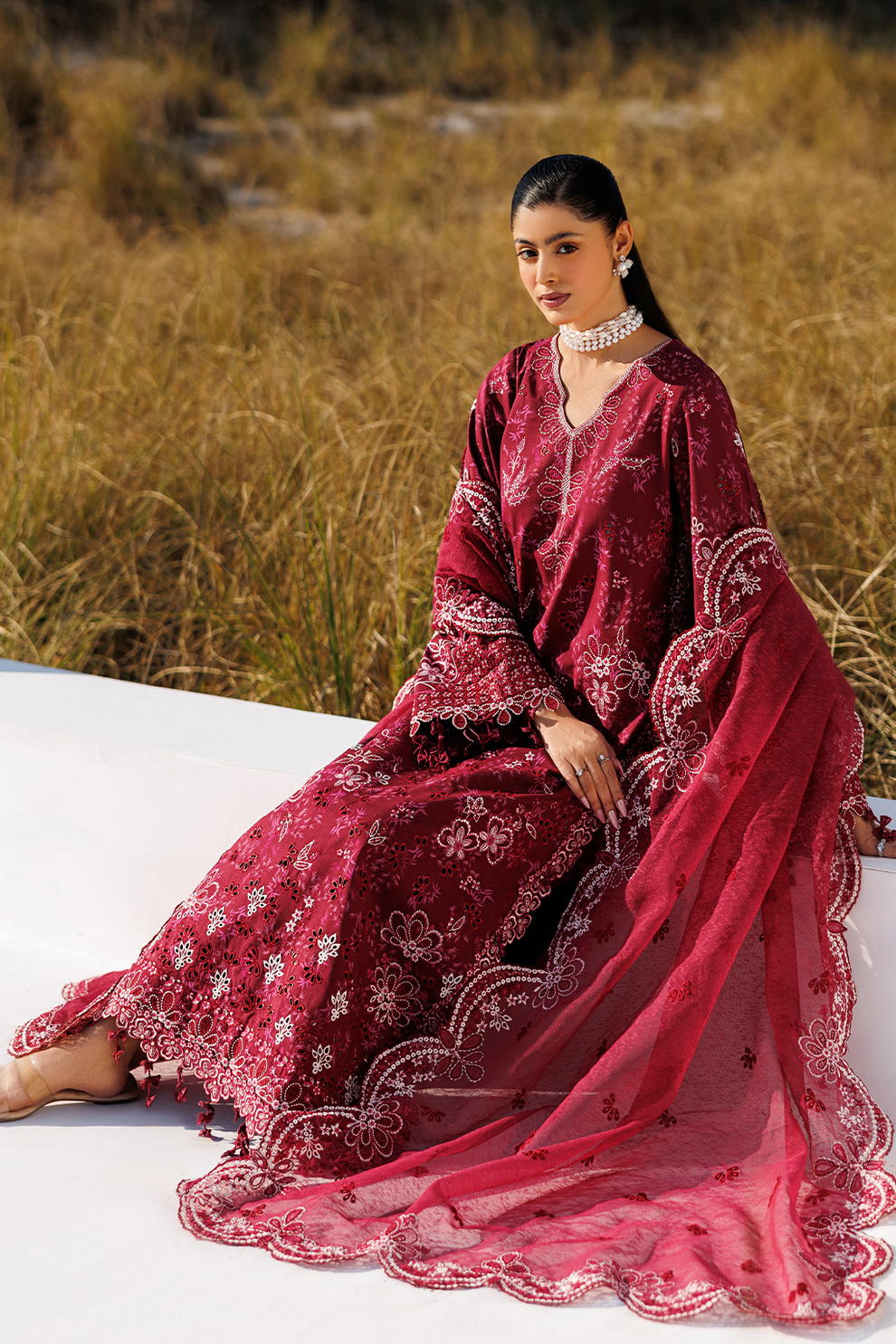 RADIANT ROSE |  Emaan Adeel | Sunlit Groove Luxury Lawn Unstitched Collection 2026