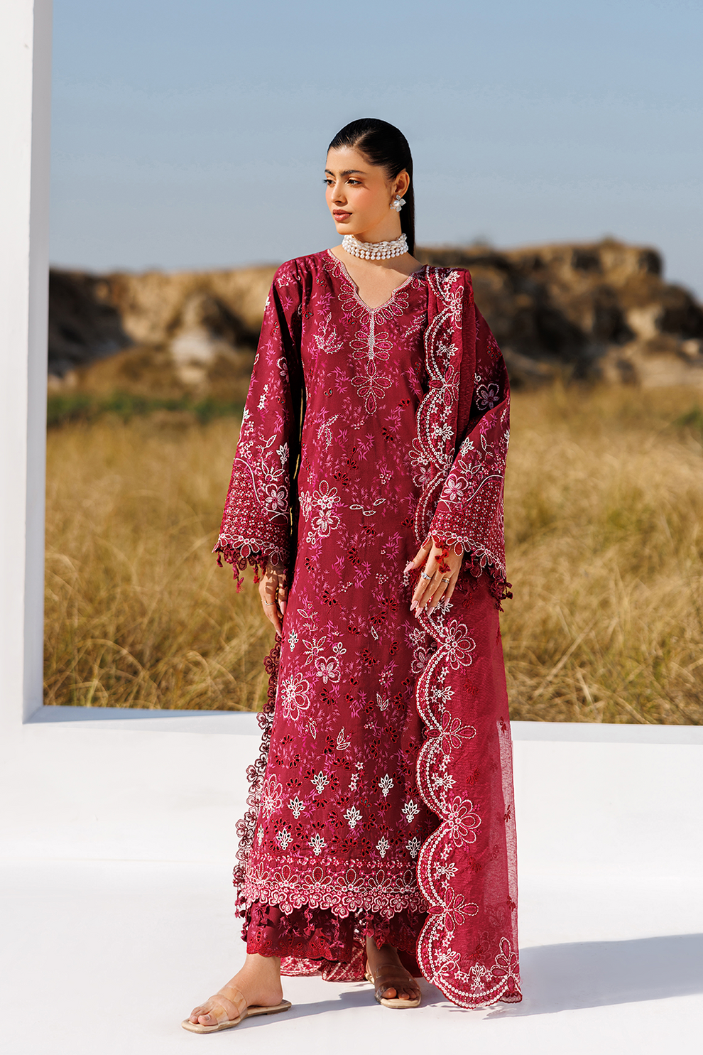 RADIANT ROSE |  Emaan Adeel | Sunlit Groove Luxury Lawn Unstitched Collection 2026
