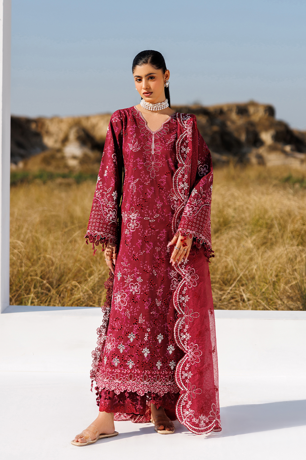 RADIANT ROSE |  Emaan Adeel | Sunlit Groove Luxury Lawn Unstitched Collection 2026