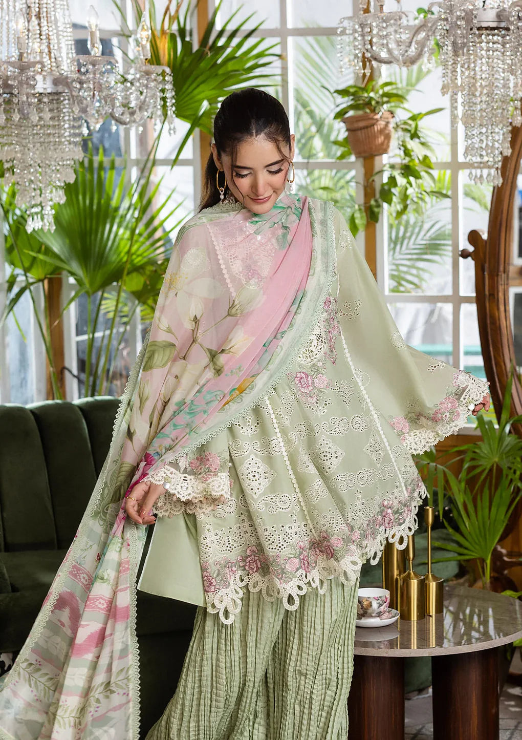 EEC-5B MATCHA | Elaf | E Craft Chikankari Collection 2025