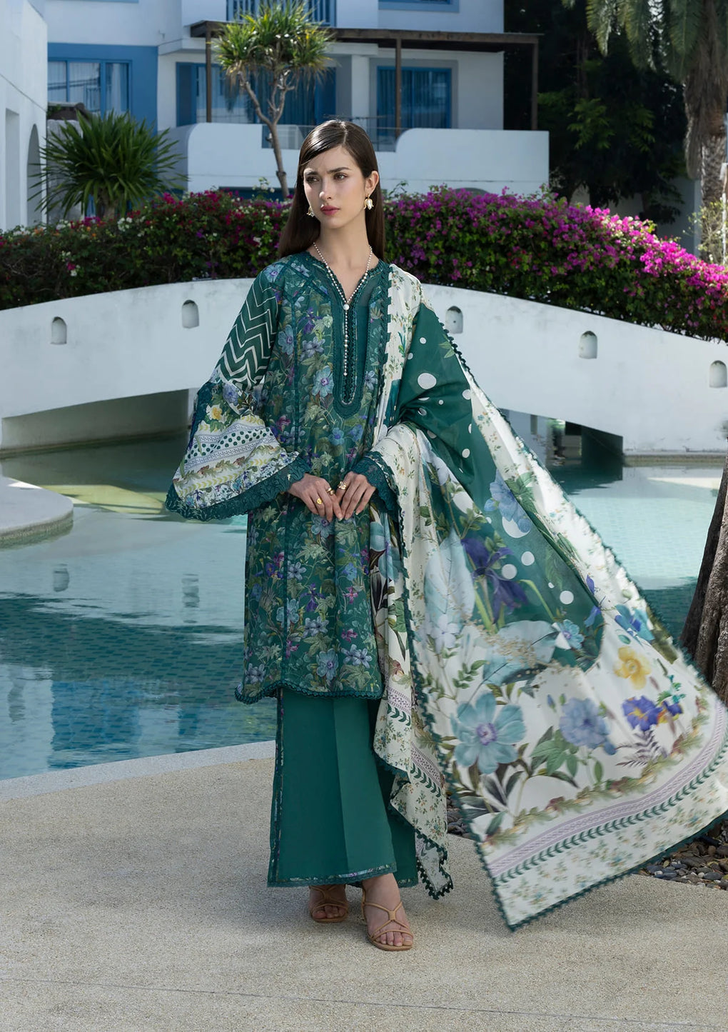 EPN-9A PEACOCK | Elaf | Santorini Prints Lawn Unstitched Collection 2026