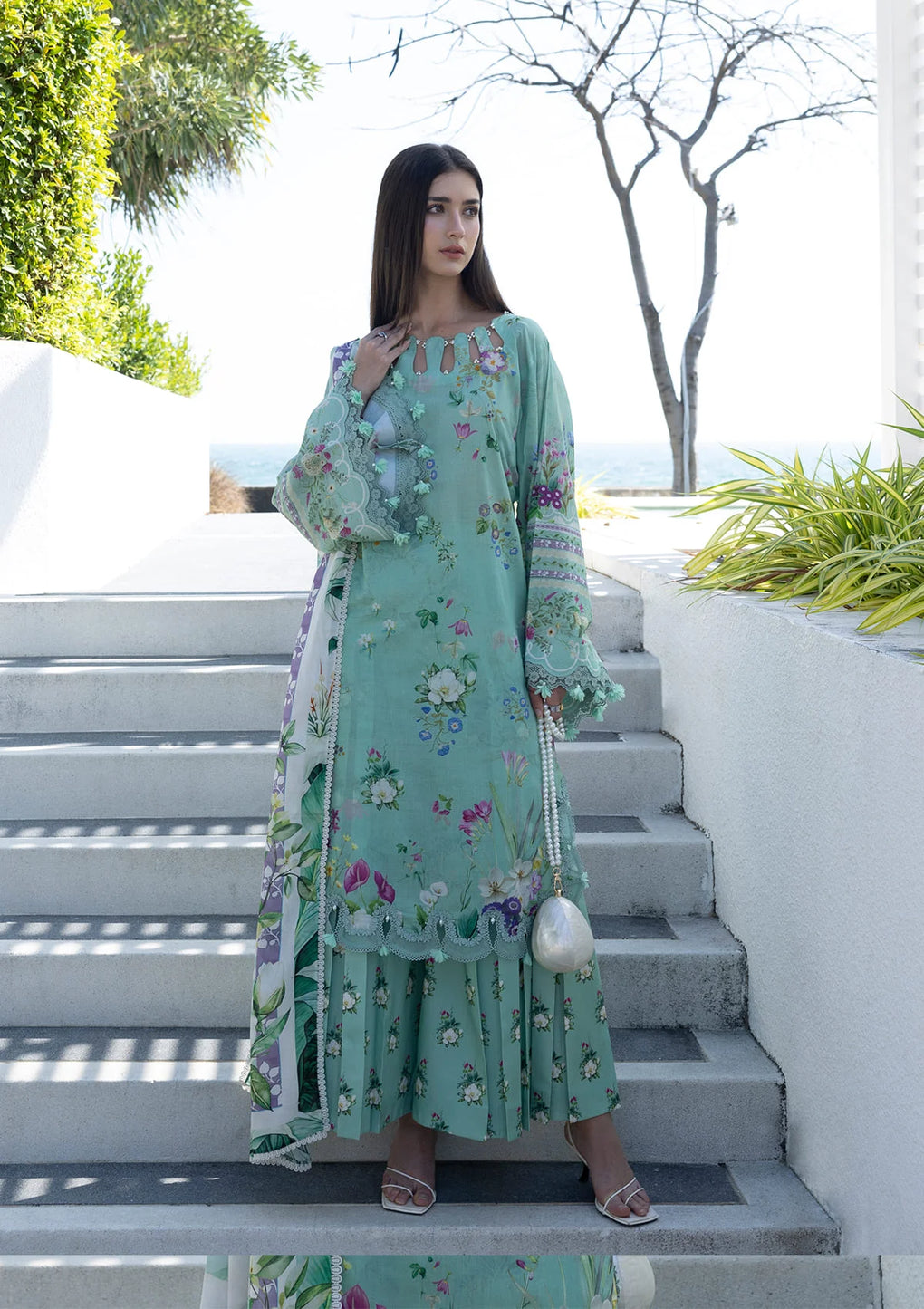 EPN-7A TEAL ME | Elaf | Santorini Prints Lawn Unstitched Collection 2026