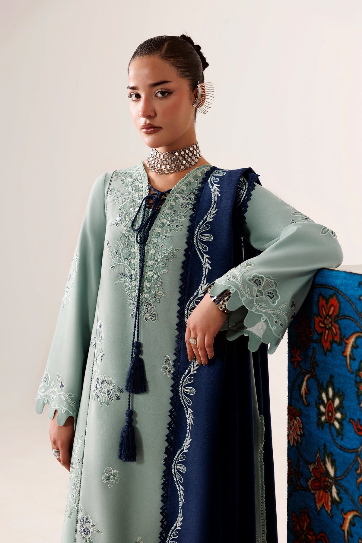 QLW-11 TALIYA | Qalamkar | Qline Linen Collection 2026