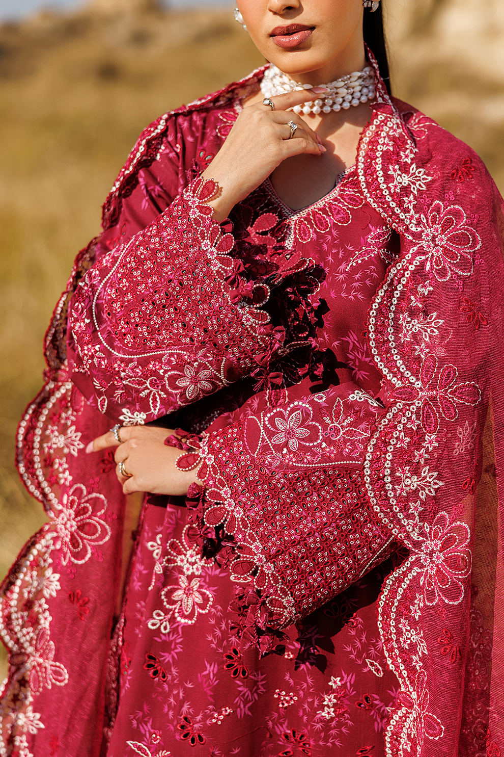 RADIANT ROSE |  Emaan Adeel | Sunlit Groove Luxury Lawn Unstitched Collection 2026