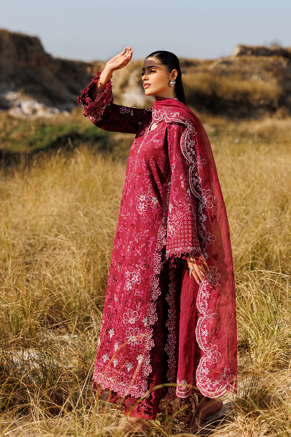 RADIANT ROSE |  Emaan Adeel | Sunlit Groove Luxury Lawn Unstitched Collection 2026