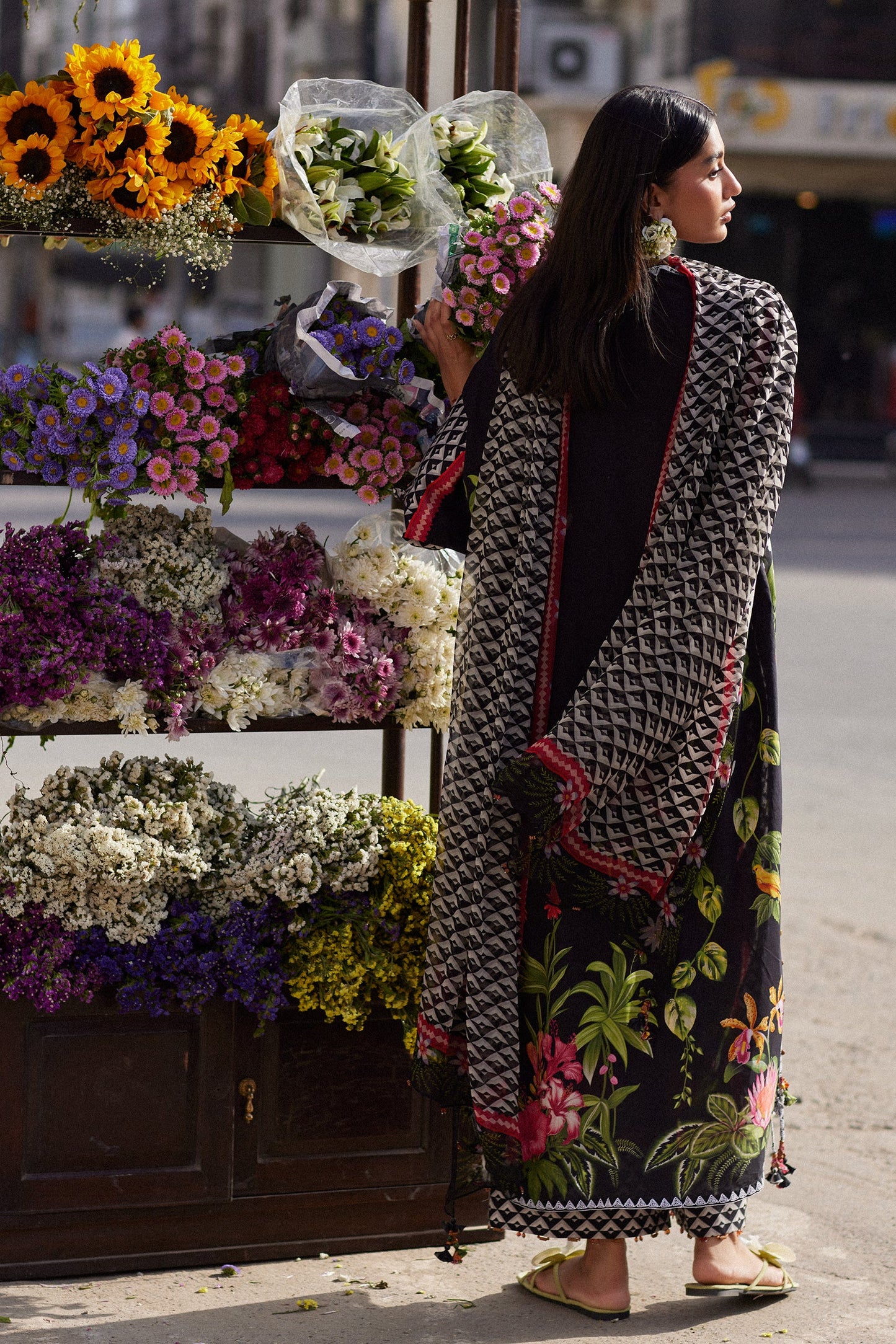 MIDNIGHT BLOOM (ZF26-04) | Zaha |  Wild Flower Festive Lawn Collection 2026