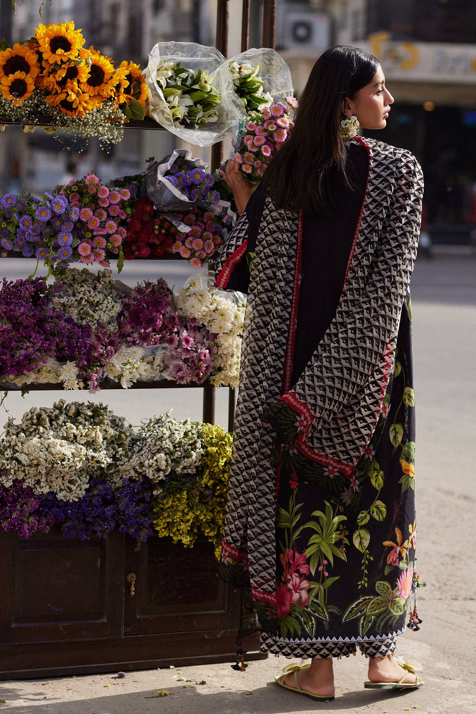 MIDNIGHT BLOOM (ZF26-04) | Zaha |  Wild Flower Festive Lawn Collection 2026