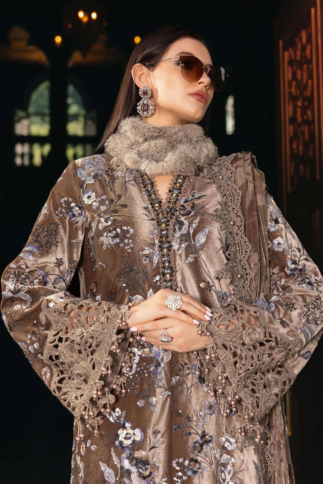 WL-1303- Beige | Maria B Winter Luxe Collection 2025