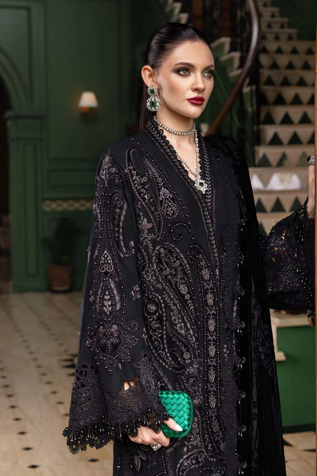 WL-1307- Black | Maria B Winter Luxe Collection 2025