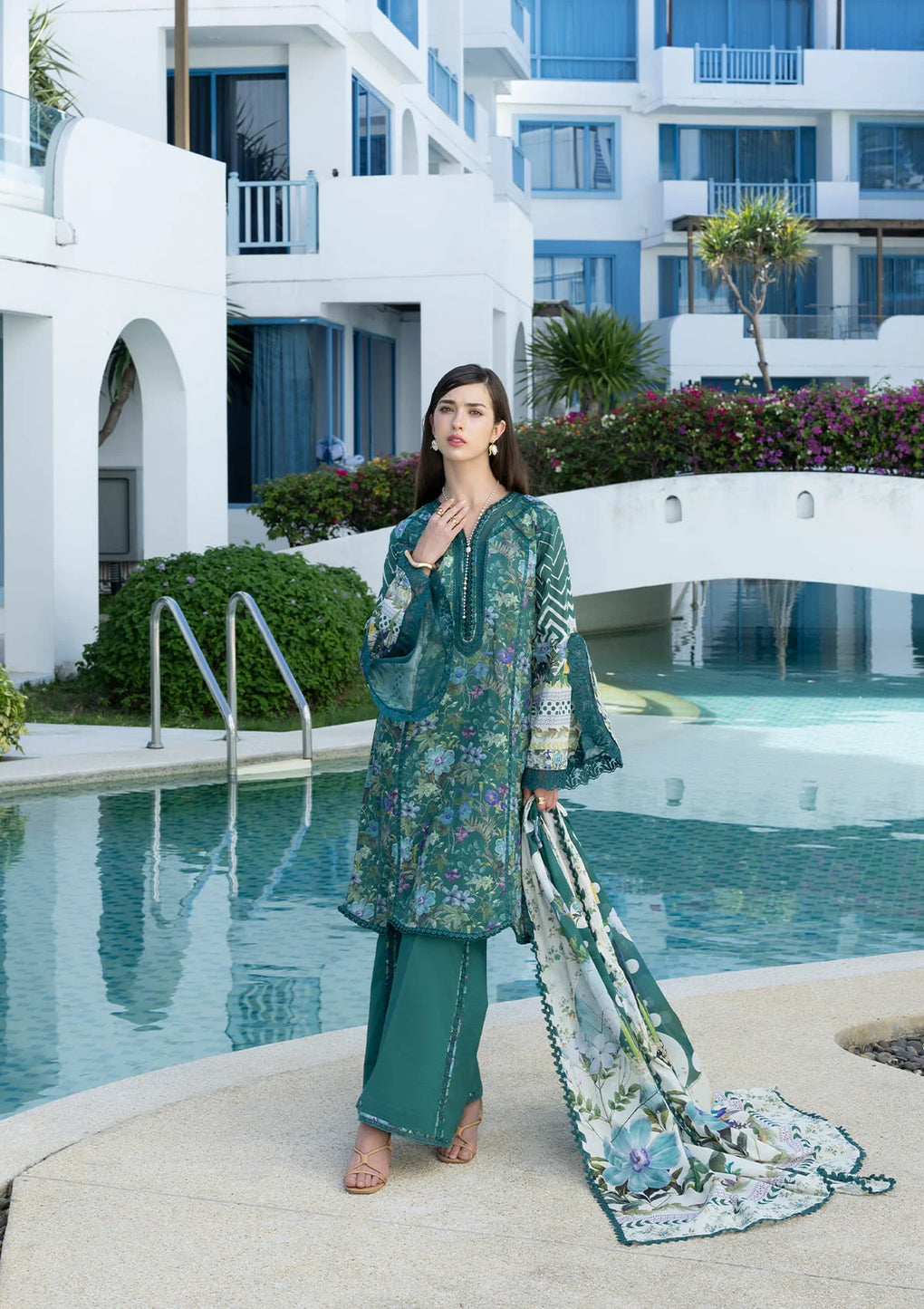EPN-9A PEACOCK | Elaf | Santorini Prints Lawn Unstitched Collection 2026
