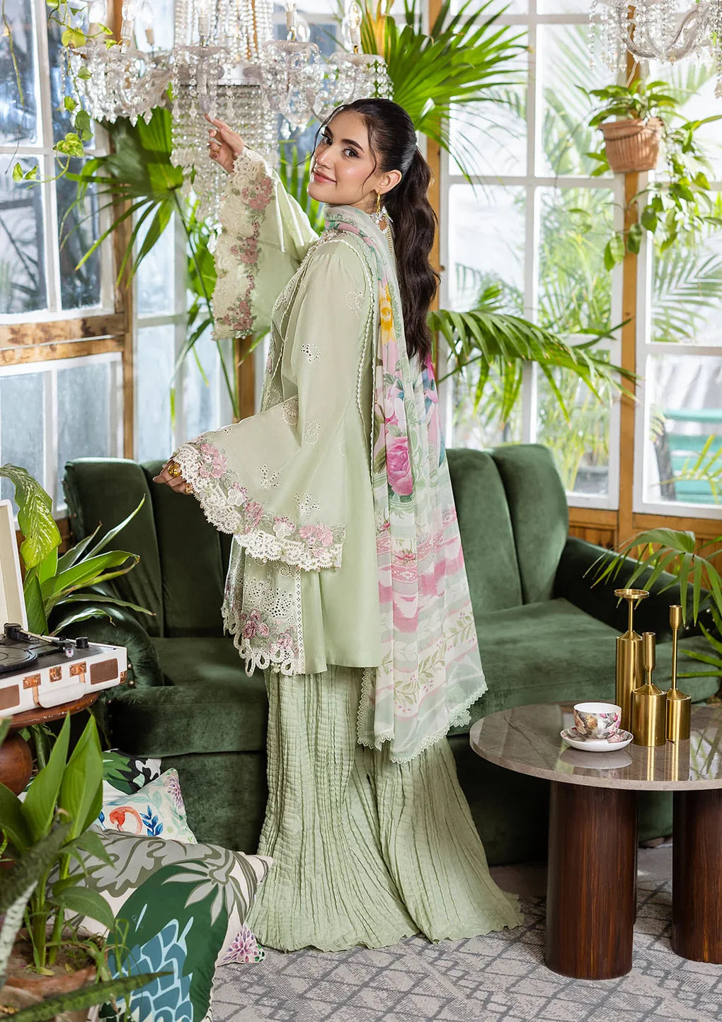 EEC-5B MATCHA | Elaf | E Craft Chikankari Collection 2025