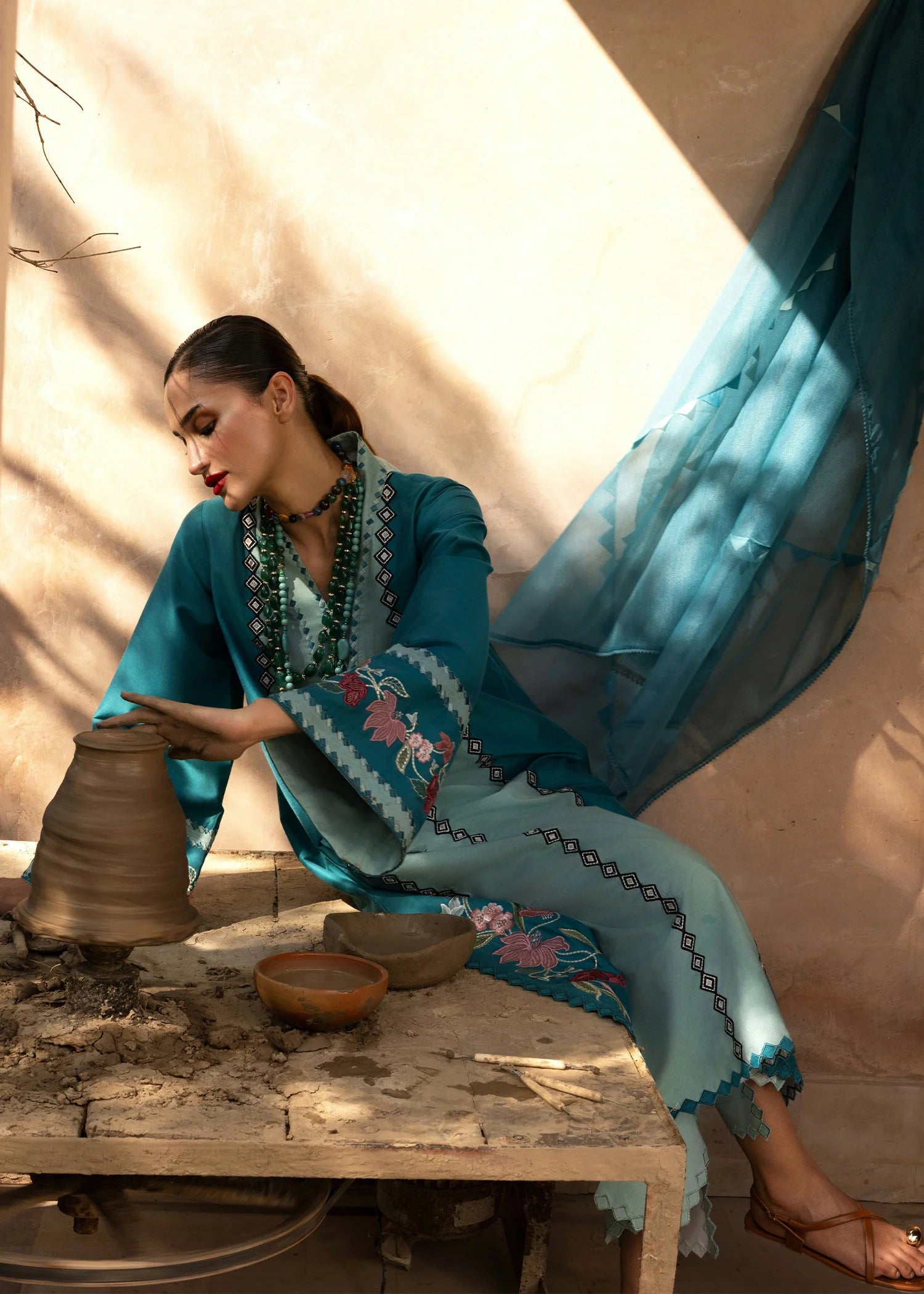 Rani Vogue (Turquoise) | Crimson Mitti Winter Pret Collection 2025
