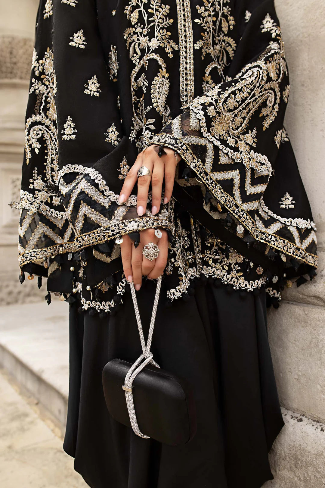 WF-09-03 - Black  | Maria B Soirée Unstitched Collection 2025