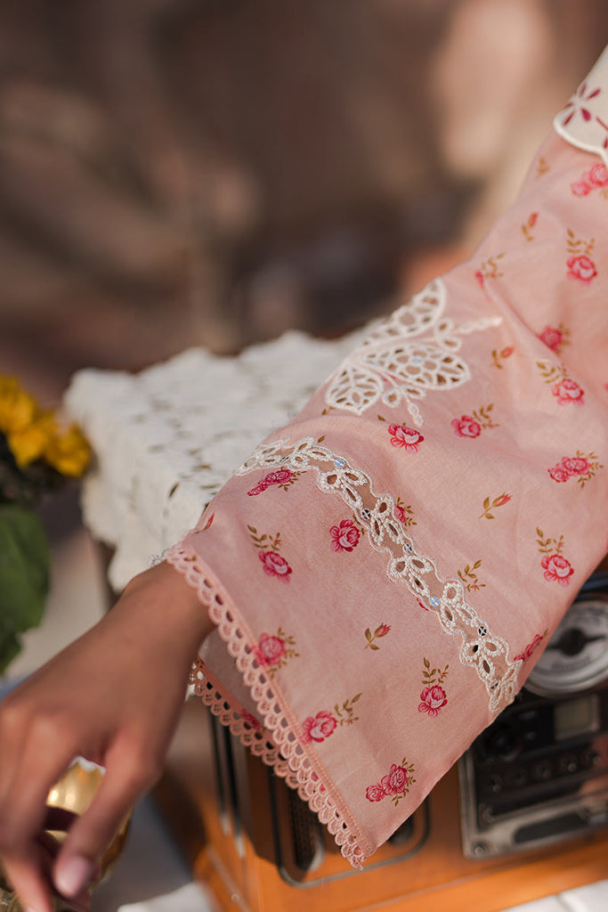 PEACH GLAM | Cross Stitch | Unstitched Eid Lawn 2024