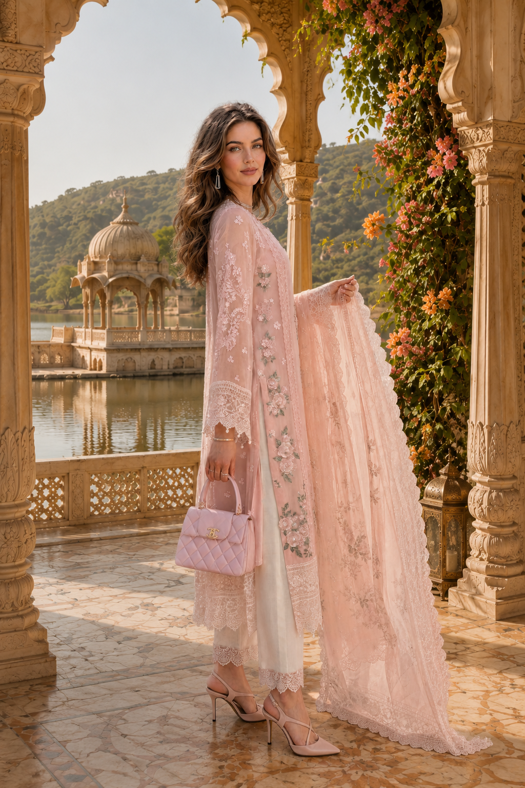D2 - Satin Rose | Saadia Asad | Nooriyah Luxury Embroidered Chiffon Collection 2026
