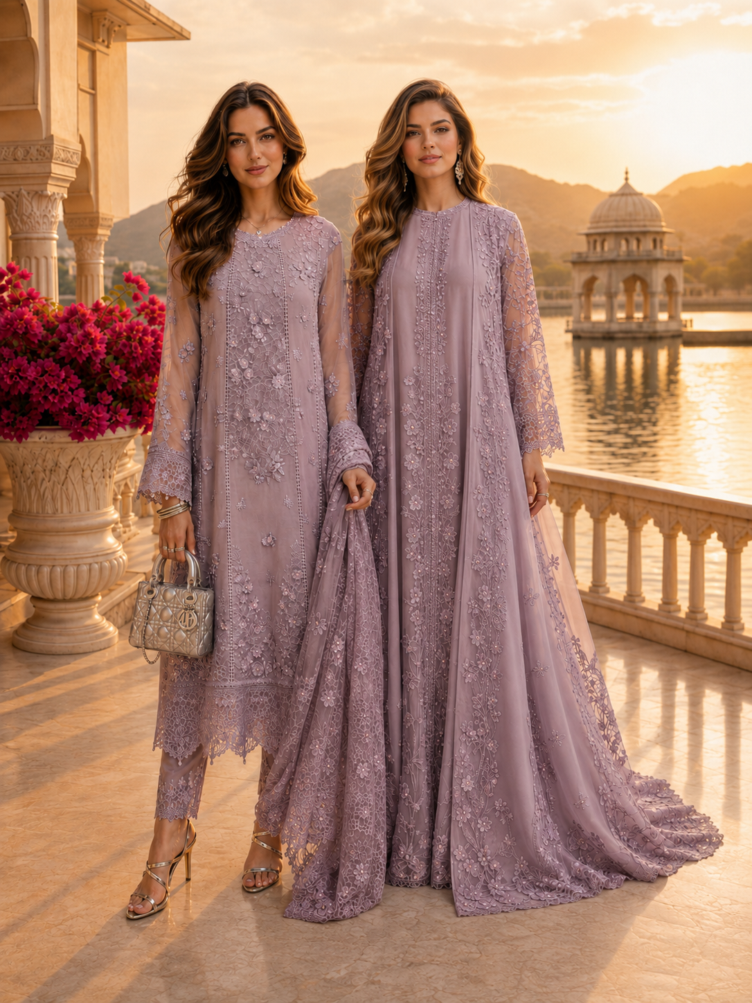 D6 - Vintage Mauve |  Saadia Asad | Nooriyah Luxury Embroidered Chiffon Collection 2026
