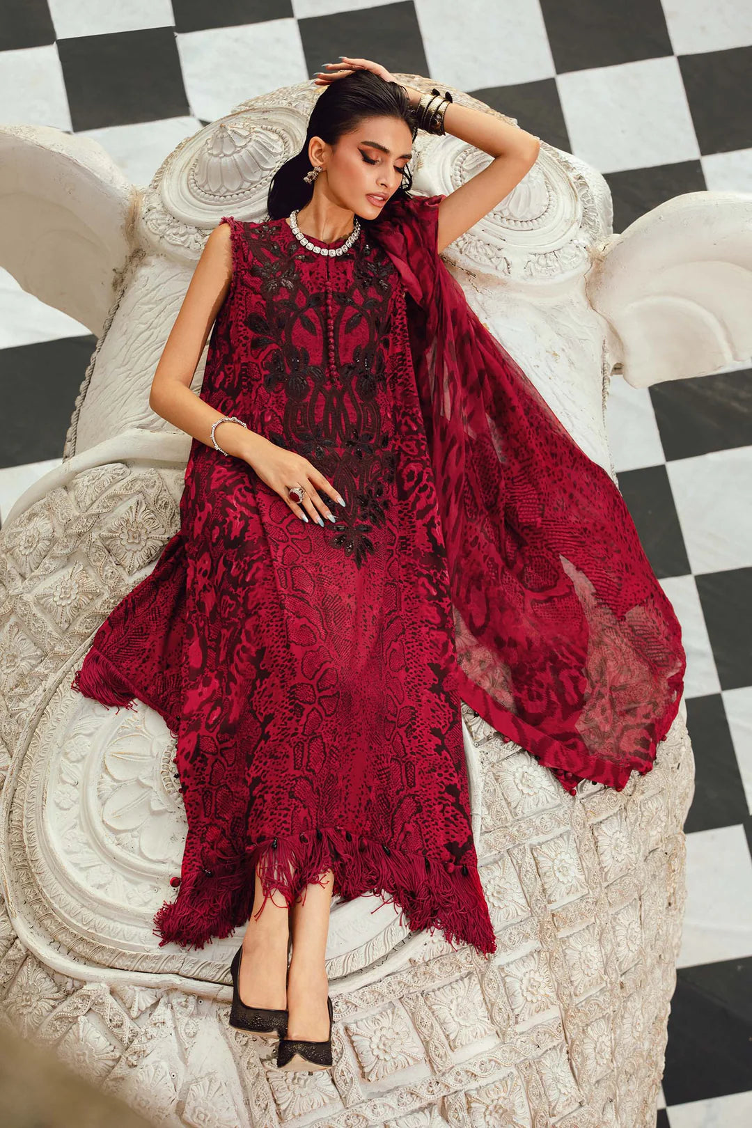 Maria B Mprints Rani Mahal Fall | Design # 2A Unstitched | Collection 2025