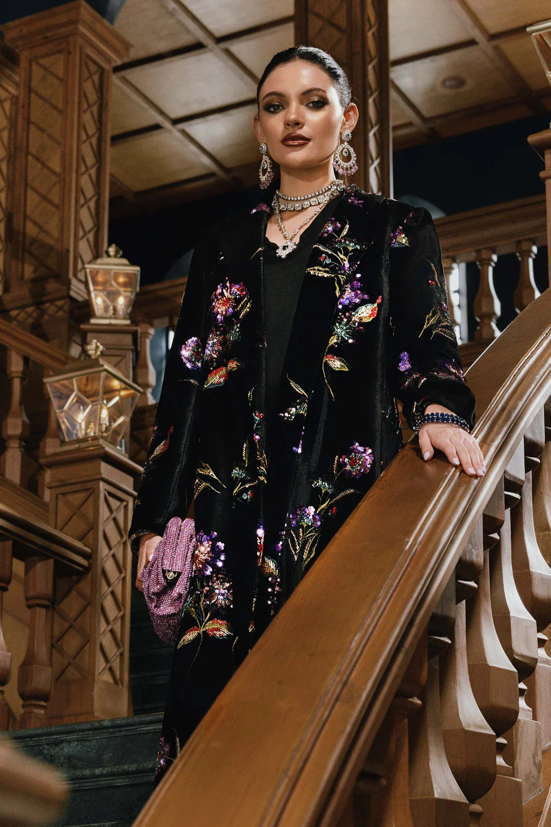 WL-1306- Black and Purple | Maria B Winter Luxe Collection 2025