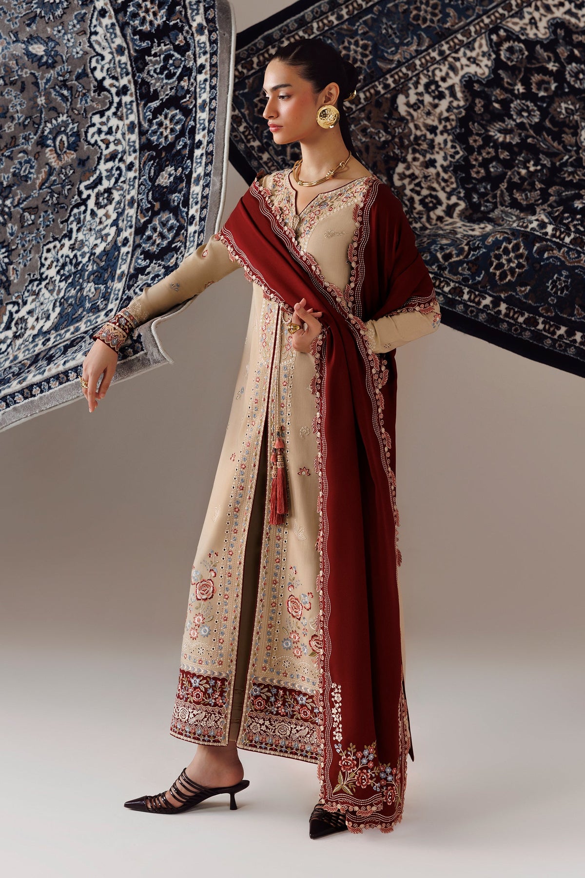 QLW-16 HAMNA | Qalamkar | Qline Linen Collection 2026