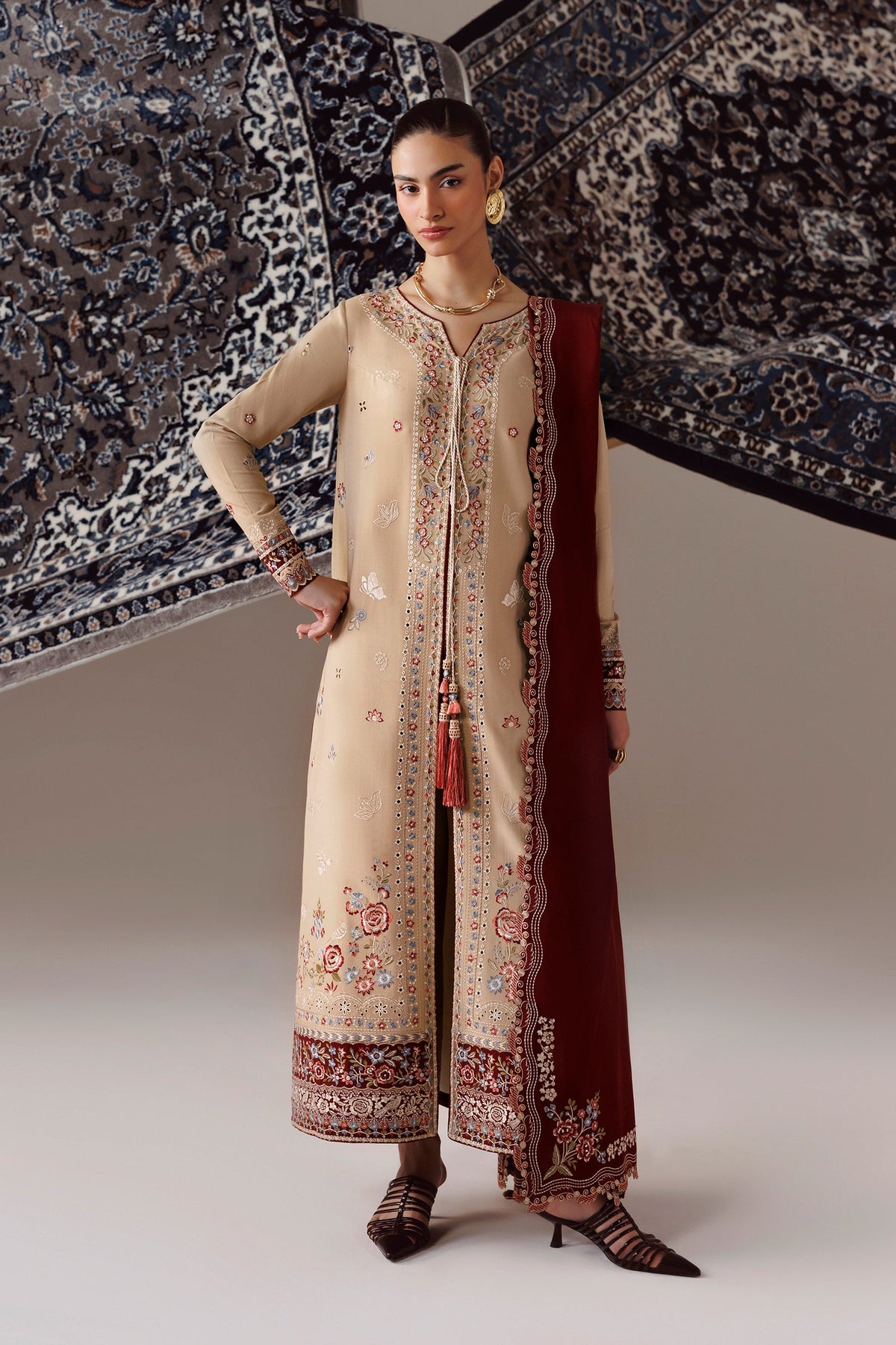 QLW-16 HAMNA | Qalamkar | Qline Linen Collection 2026