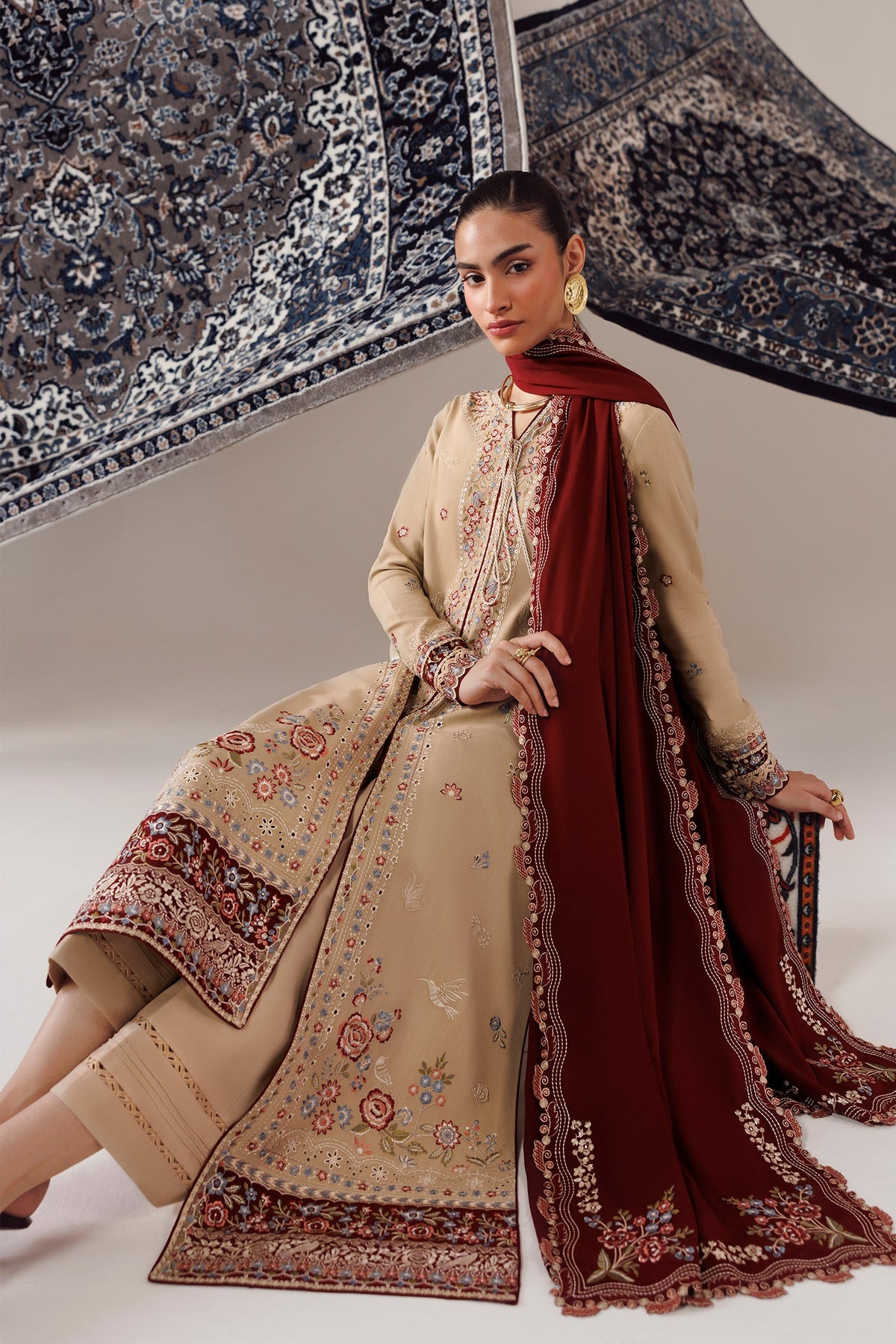 QLW-16 HAMNA | Qalamkar | Qline Linen Collection 2026