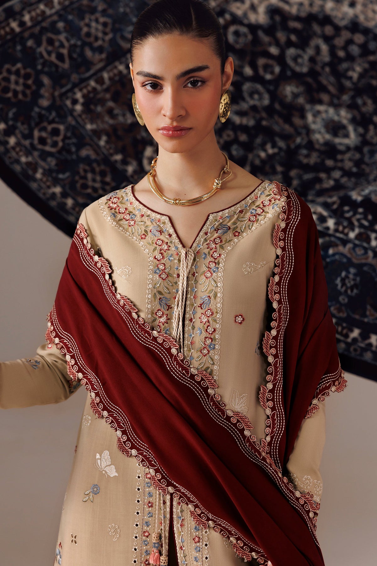 QLW-16 HAMNA | Qalamkar | Qline Linen Collection 2026