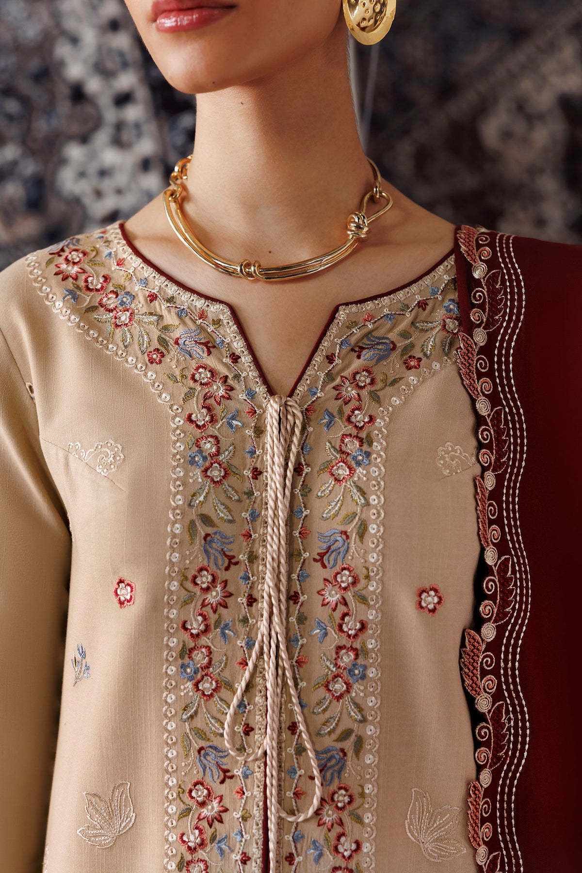QLW-16 HAMNA | Qalamkar | Qline Linen Collection 2026