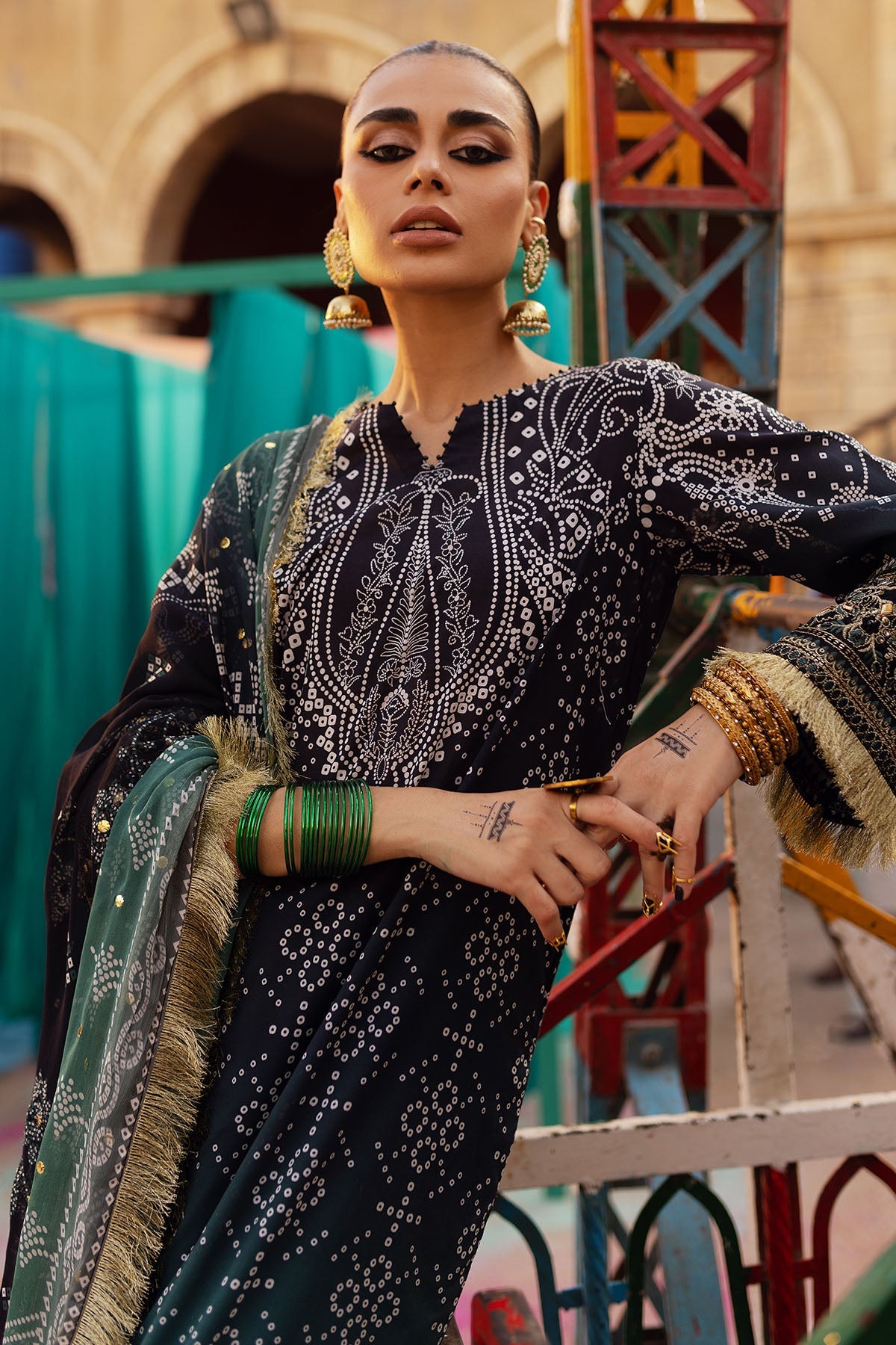 NS-129 | Nureh | Bazaar Volume 2 Lawn Collection 2024