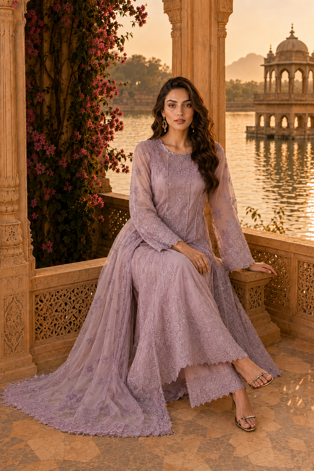 D6 - Vintage Mauve |  Saadia Asad | Nooriyah Luxury Embroidered Chiffon Collection 2026