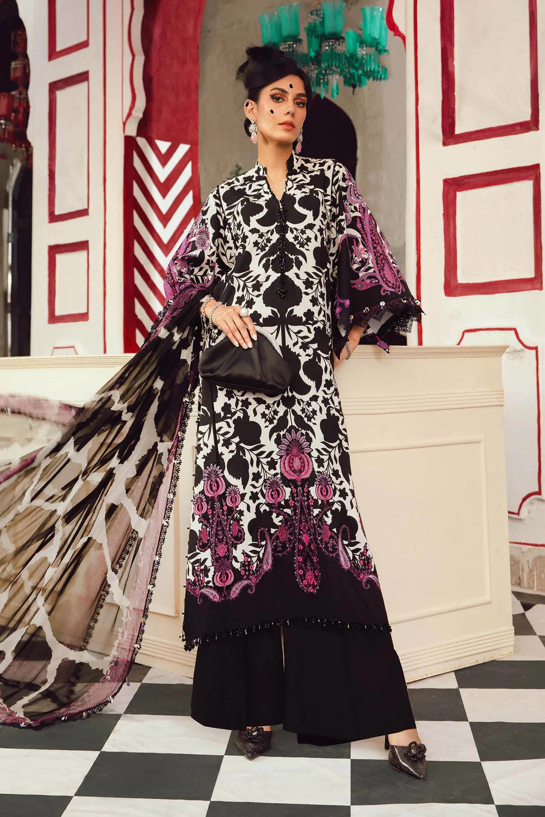 Maria B Mprints Rani Mahal Fall | Design # 4B Unstitched | Collection 2025