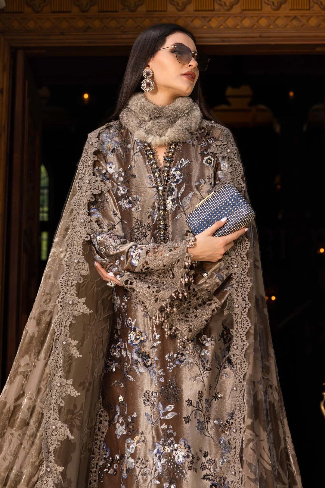 WL-1303- Beige | Maria B Winter Luxe Collection 2025