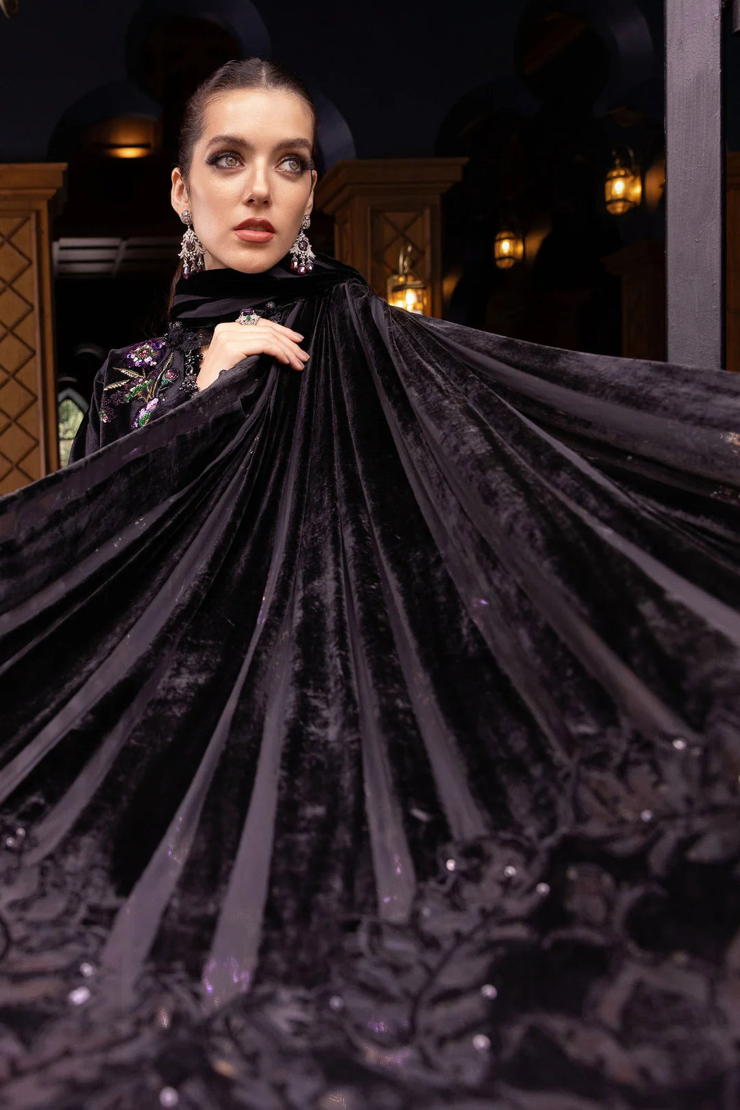 WL-1306- Black and Purple | Maria B Winter Luxe Collection 2025