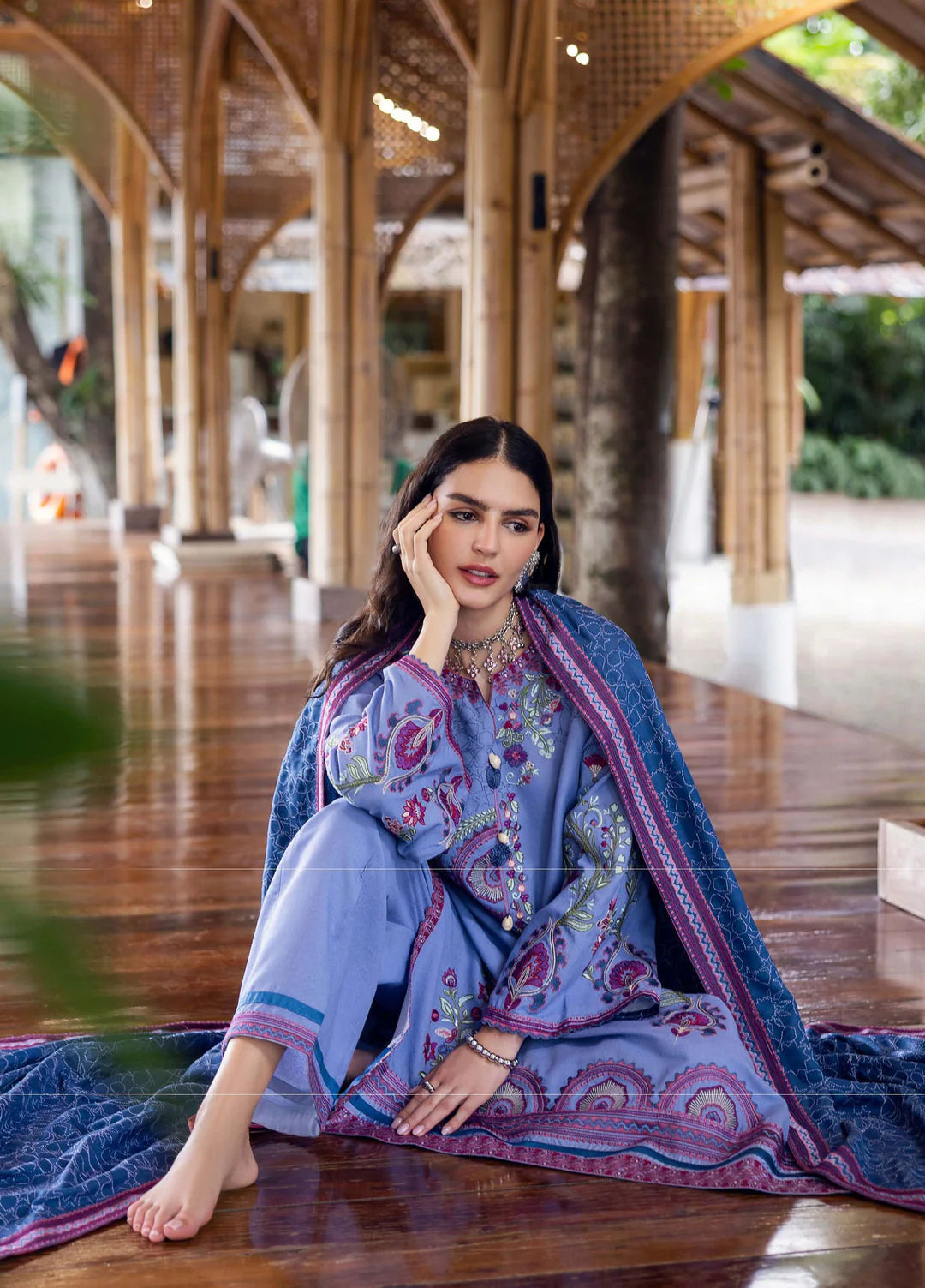 RIVER HUSH | Mushq | Symphony Hemline Karandi Winter Collection 2025